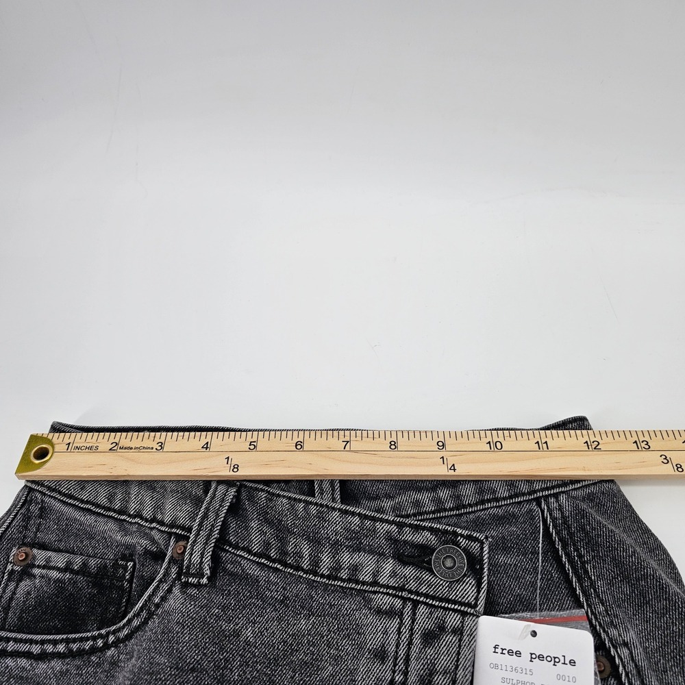 Free People We The Free The Parker Denim Mini Skirt Sulphur Black 24 OB1136315 - Picture 3 of 9